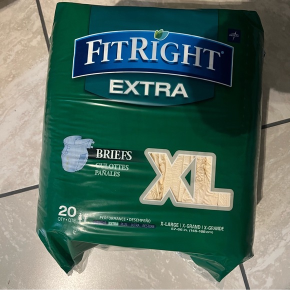 Medline FitRight Ultra Adult Unisex Briefs Diapers - 20 Count XL - Picture 2 of 6